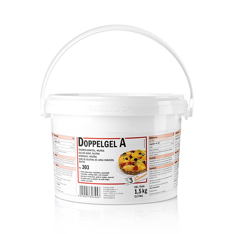 Kageglasur dobbelt gel, tre dobbelt, nr.303 - 1,5 kg - Pe kan