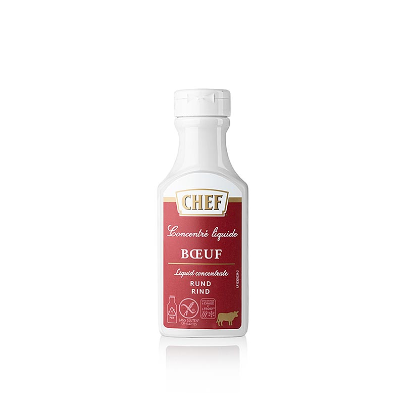 CHEF Premium Koncentrat - oksekød lager, væske, i ca. 6 liter - 200 ml - Pe-flaske
