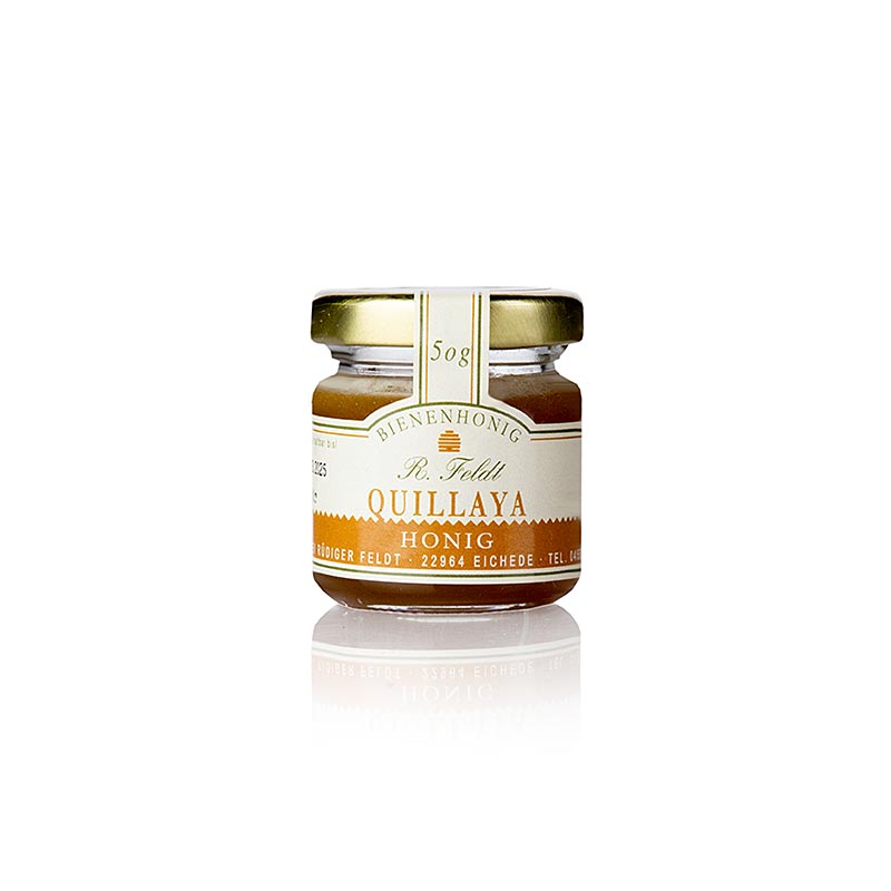 Apiculture Feldt Quillaya miel, portion verre - 50 grammes - Verre