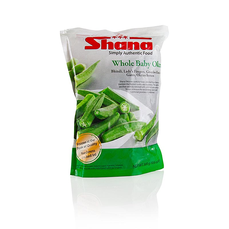 Baby okra pods, whole, Shana - 300g - bag