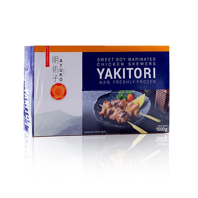 Brochettes de poulet Yakitori, viande de cuisse, 50x30g - 1,5 kg - Papier carton