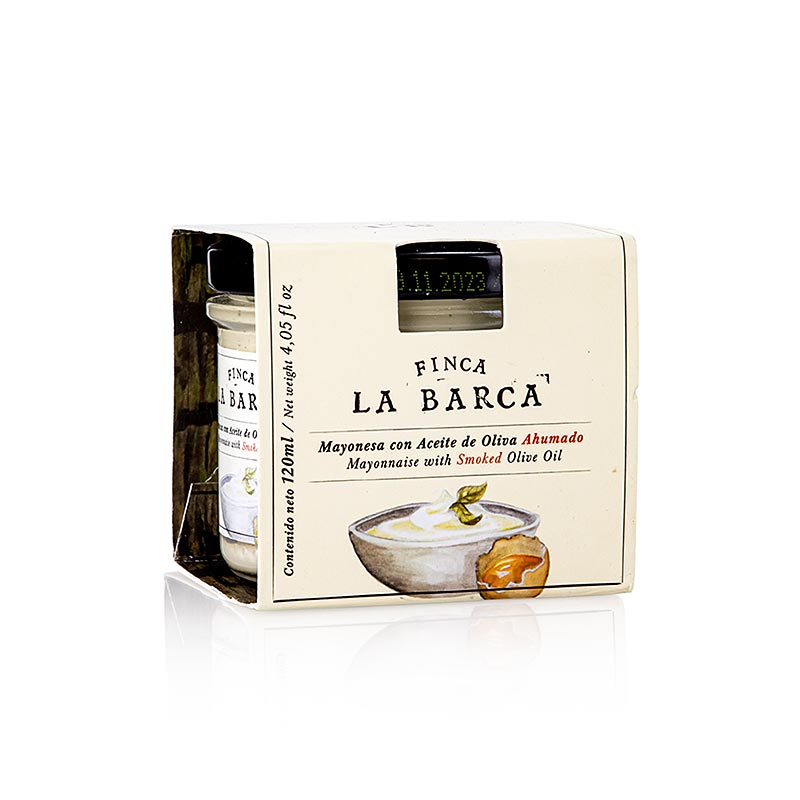 Røget olivenolie mayonnaise, Finca La Barca - 120 ml - Glas