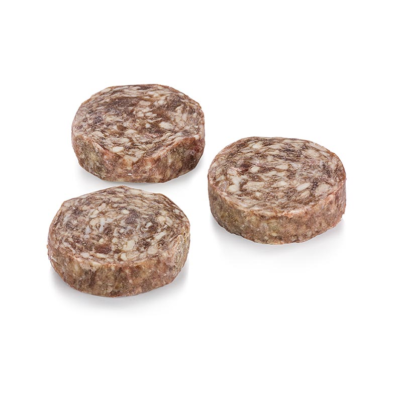 Mini Burger Patties, Red Heifer Beef Dry Aged, Ø 6cm, eatventure - 220 g, 4 x 55g - Vakuum Mini Burger Patties, Red Heifer Beef Dry Aged, Ø 6cm, eatventure - 220 g, 4 x 55g - Vakuum