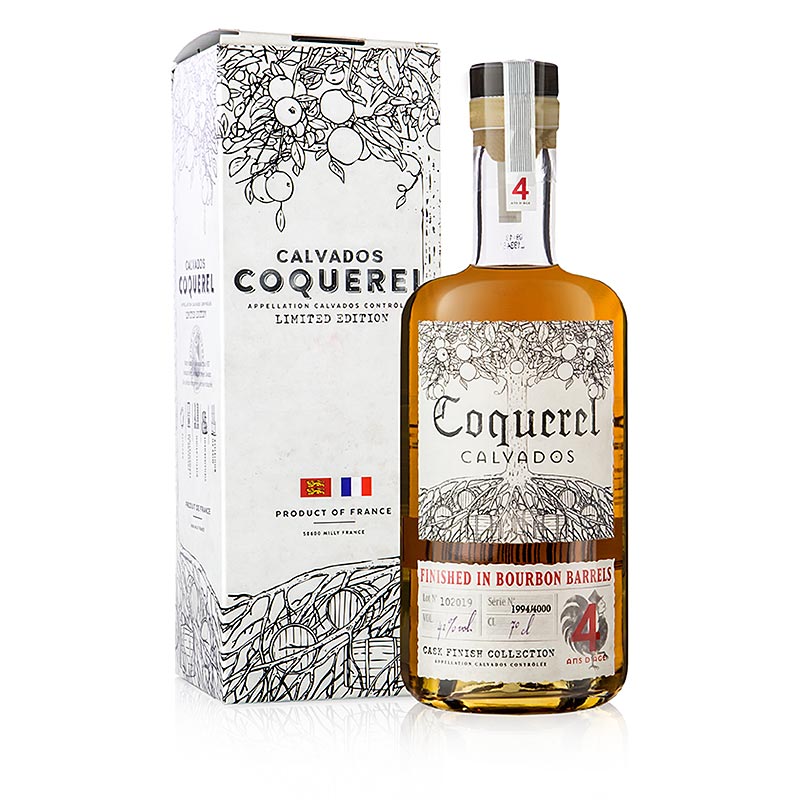 Domaine du Coquerel Calvados 4 år, Bourbon finish, 41% vol., Frankrig - 700 ml - Flaske
