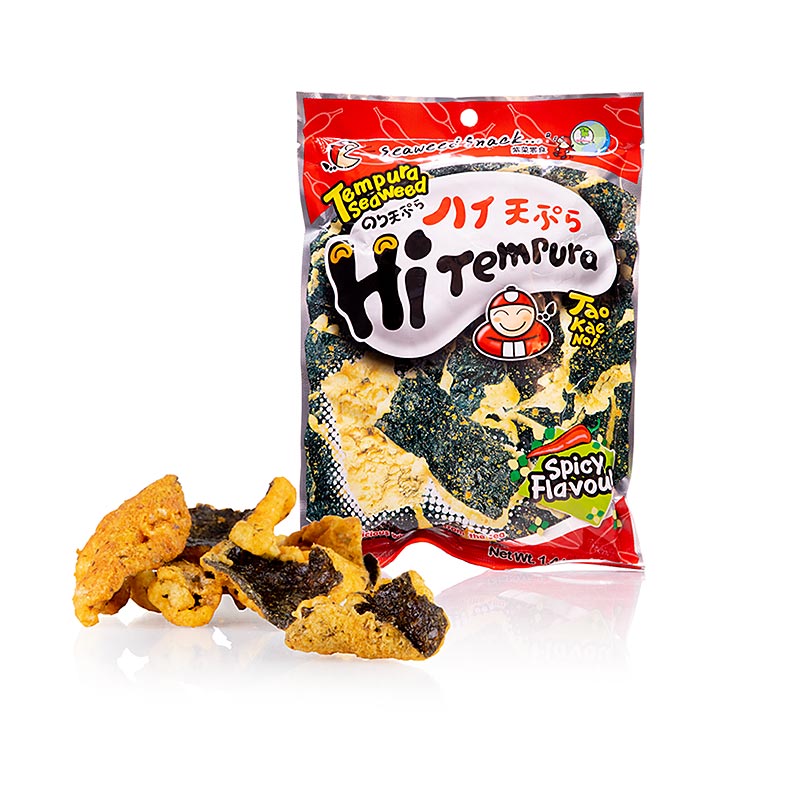 Taokaenoi Tempura Seaweed Spicy, sehr knusprige scharfe Algen Chips - 40 g - Beutel