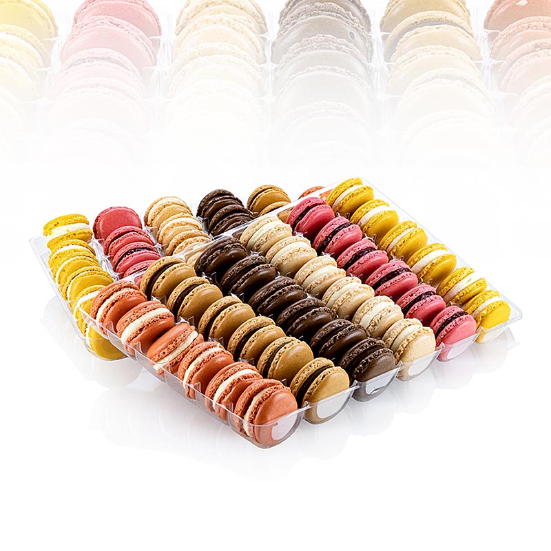 Macarons mix 6 types à 12 pièces, Delifrance - 1,08 kg, 72 pièces - Papier carton