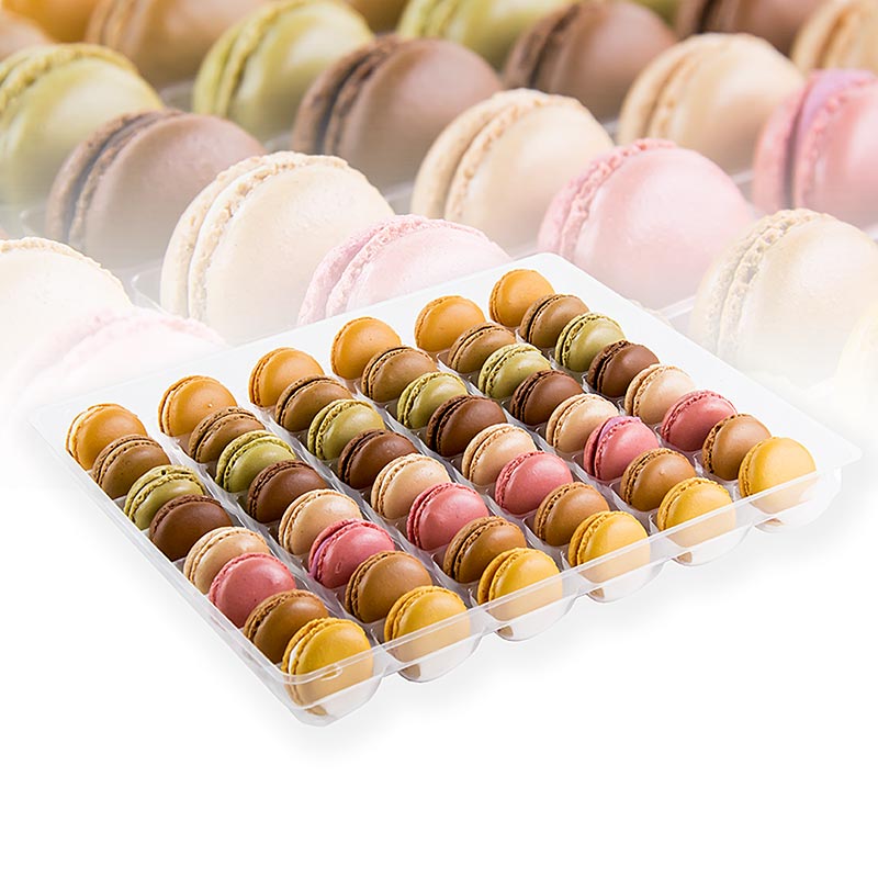 Macarons mix classique Ø 4cm, 8 variétés, Bridor - 576g, 48x12g - Papier carton