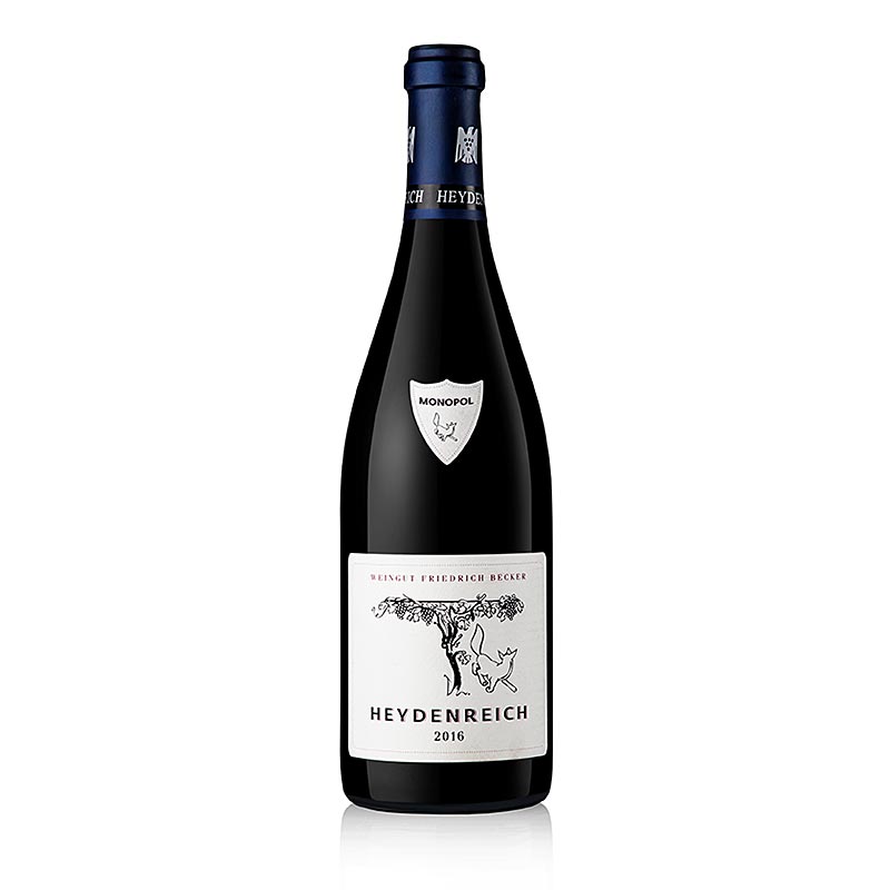 2016 Heydenreich Pinot Noir Très bien situé, sec, 13,5% vol., Friedrich Becker - 750ml - Bouteille 2016 Heydenreich Pinot Noir Très bien situé, sec, 13,5% vol., Friedrich Becker - 750ml - Bouteille
