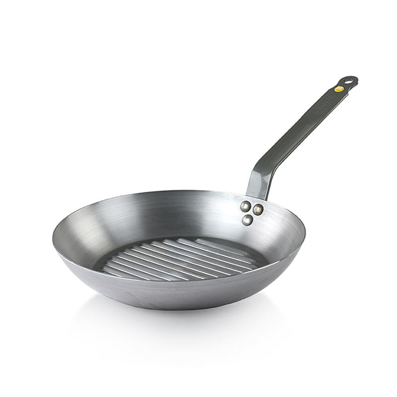 deBUYER Mineral B Element ijzeren pan met grillbodem, Ø 26cm, 4cm hoog - 1 st - karton