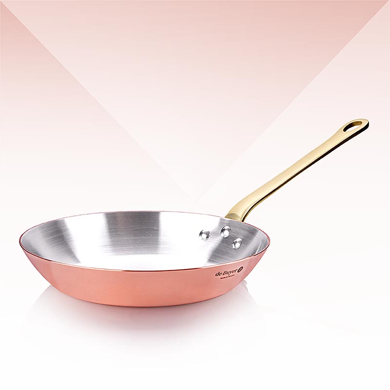 Inocuivre pan, koper, met messing handvat, Ø 24cm, de Buyer (6450.24) - 1 stuk - folie