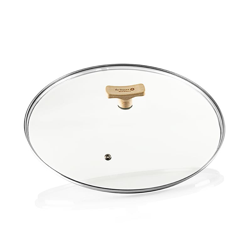 deBUYER B Bois universal glass lid with beech wood handle, Ø 32cm - 1 pc - Cardboard