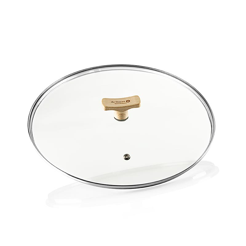 deBUYER B Bois universal glass lid with beech wood handle, Ø 28cm - 1 pc - Cardboard