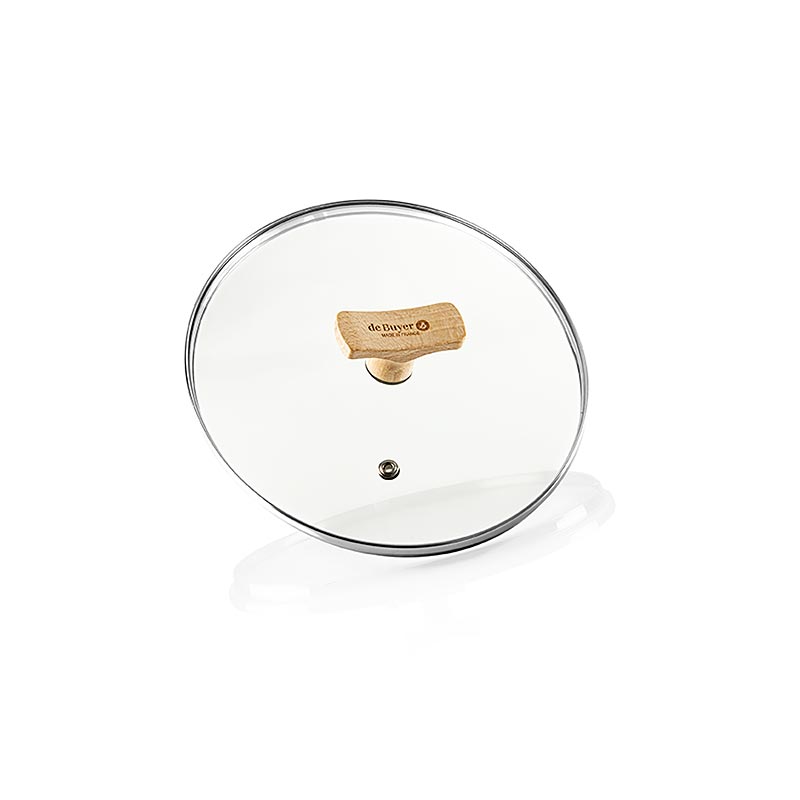 deBUYER B Bois universal glass lid with beech wood handle, Ø 20cm - 1 pc - Cardboard