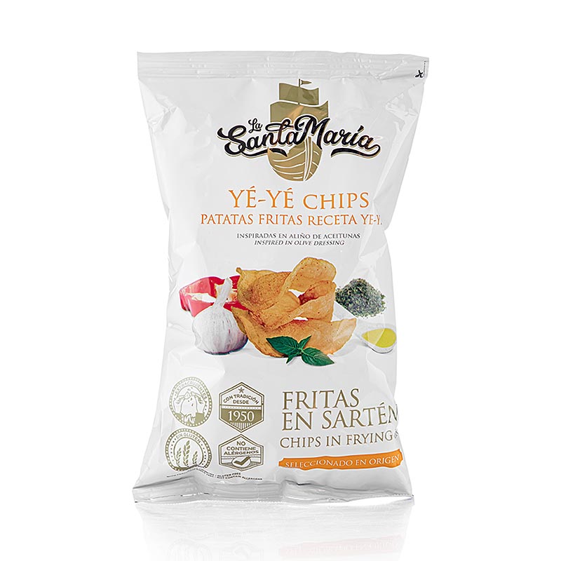 Kartoffelchips Aperitivo Receta Ye-Ye, gewürzt, La Santamaria - 130 g - Beutel