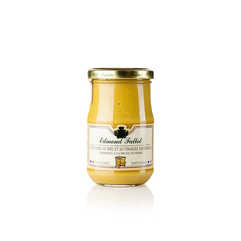 Moutarde de Dijon au miel et balsamique, Dijon-mosterd met honing en balsamicoazijn, Fallot - 190 ml - Glas