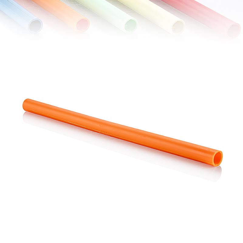 ClickStraw - reusable drinking straw, orange - 10 pcs - box