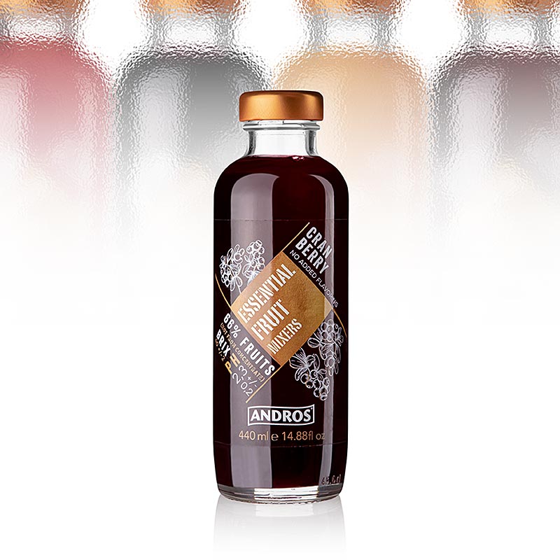 Essential Fruit Mixer - Cranberry (Bar-Fruchtzubereitung), Andros - 440 ml - Flasche
