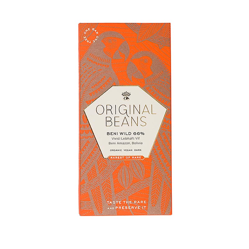 Beni Wild Harvest Bolivia, 66% Bitter Chocolate Bar 70g, Original Beans, BIO - 70 g - box