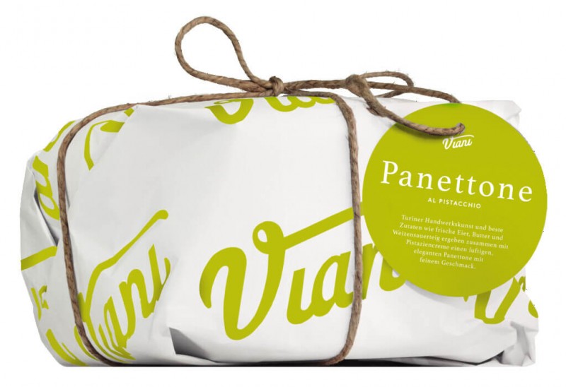 Panettone al pistacchio, gistcake met pistachenoten, Viani - 650g - deel