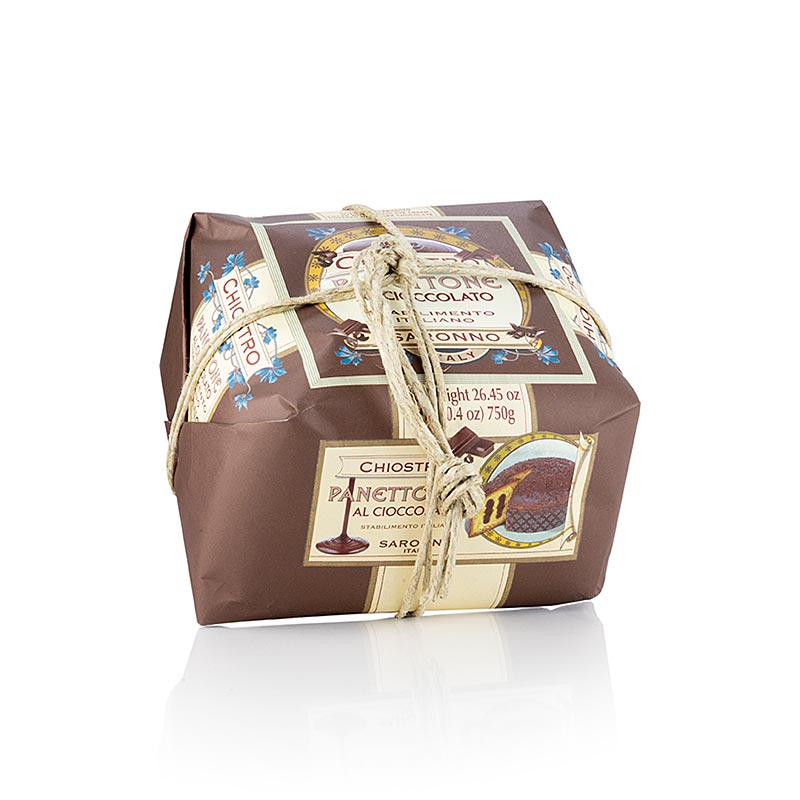 Weihnachtskuchen Panettone - mit Schokostückchen und -cremefüllung - 750 g - Papier Weihnachtskuchen Panettone - mit Schokostückchen und -cremefüllung - 750 g - Papier