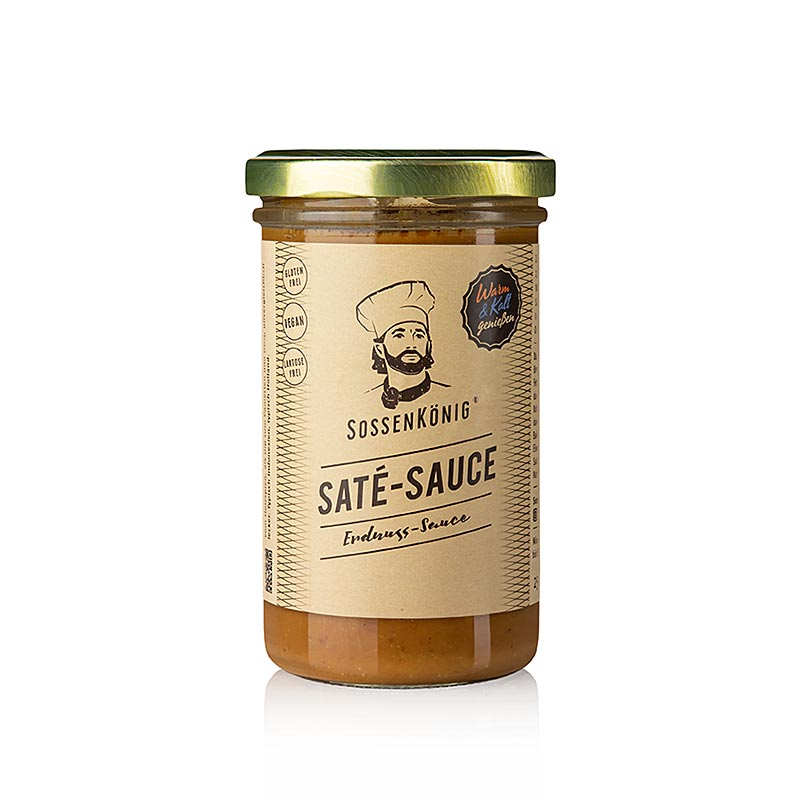 Sossenkönig - Sate Sauce (peanut), færdiglavet sauce - 250 ml - Glas
