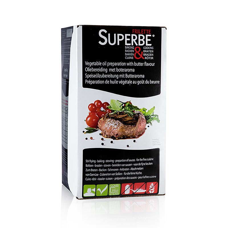 Frilette Superbe - vegetabilsk olie med smørsmag, til bagning og ristning - 10 l - Taske i kasse