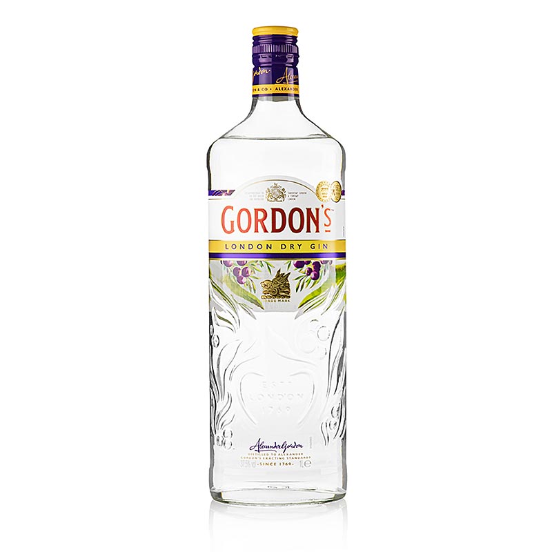 Gordons Gin, 37,5%. - 1 l - Flaske