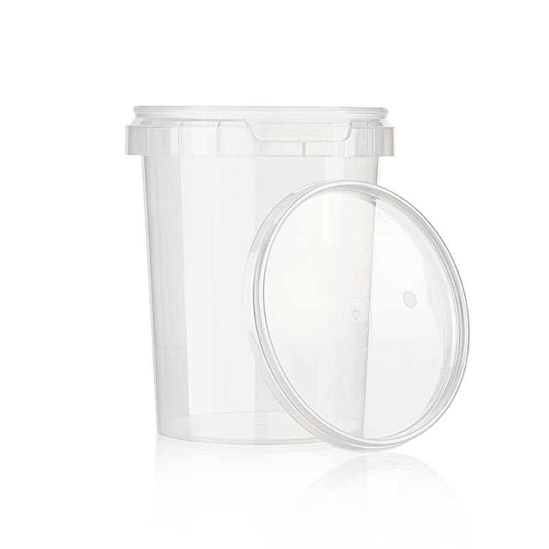 Plastkrukke Circlecup, rund, med låg, Ø 95x120mm, 520ml - 1 stk - Pap