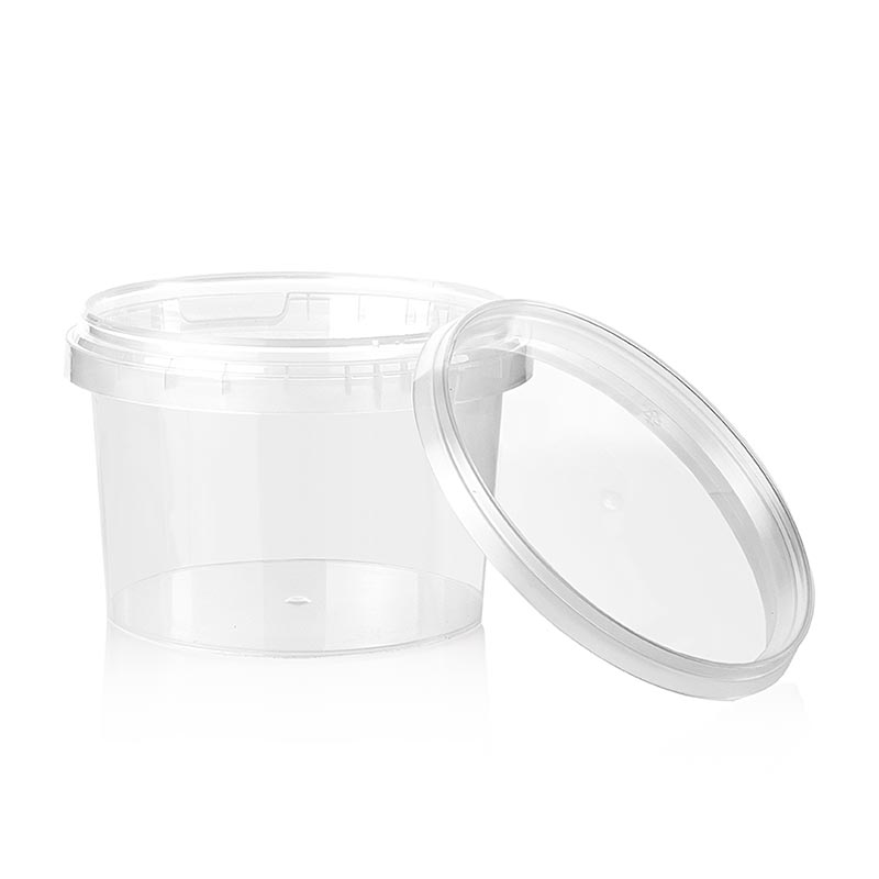 Plastkrukke Circlecup, rund, med låg, Ø 118x86mm, 565ml - 1 stk - løs