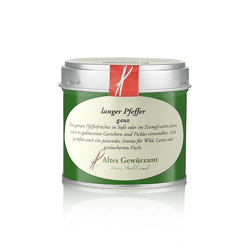 Langer Pfeffer / Bengalischer Pfeffer, ganz, Altes Gewürzamt, Ingo Holland - 70 g - Dose Langer Pfeffer / Bengalischer Pfeffer, ganz, Altes Gewürzamt, Ingo Holland - 70 g - Dose