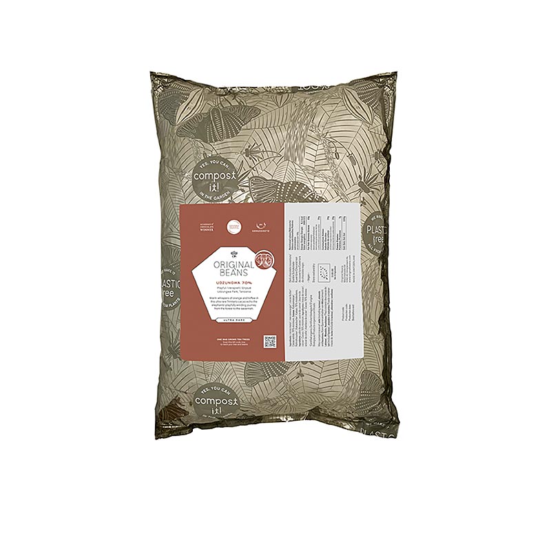 Gran Cru Udzungwa, couverture noire 70%, callets, grains originaux, bio - 2 kg - sac
