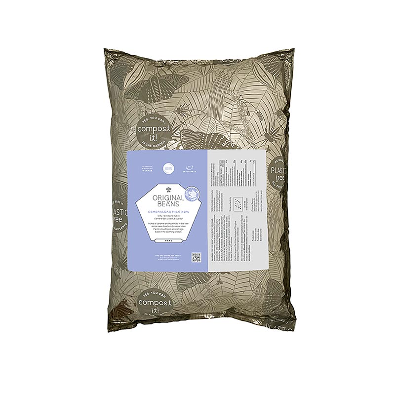 Esmeraldas Milk Ecuador, 42%, Milch Couverture, Callets, Original Beans, BIO - 2 kg - Beutel