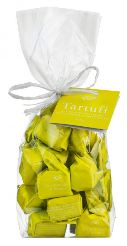 Tartufi dolci al limone, white chocolate truffle with citrus, Viani - 200 g - bag