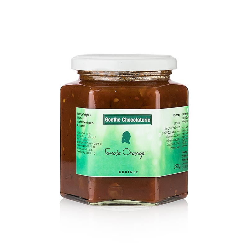 Goethe Chocolaterie - Tomatensinaasappelchutney - 390 g - Glas