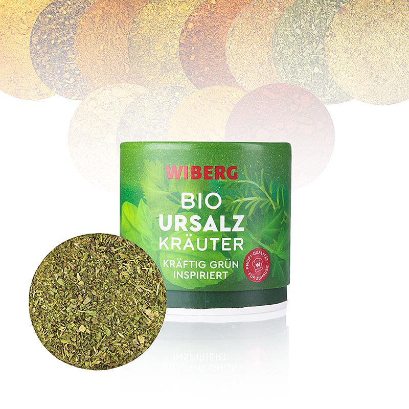Wiberg Ursalz urter, stærkt grønt inspireret urtesalt, økologisk - 100 g - aroma boks