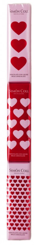 Chocolatira Corazones, display, chocolate bars hearts, display, Simon Coll - 24*3*18g - screen