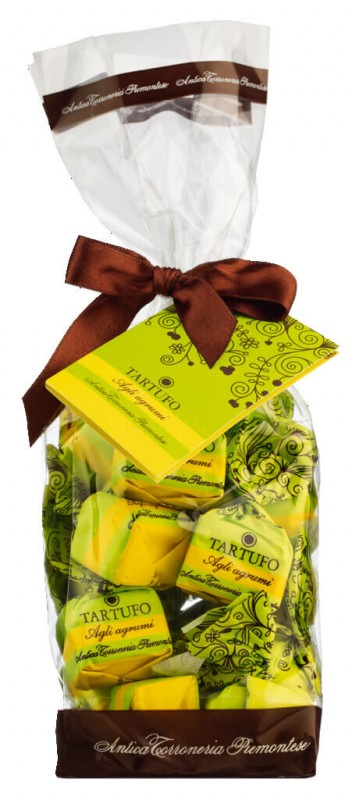 Tartufi dolci agli agrumi, White Chocolate Truffles with Citrus Fruits, Antica Torroneria Piemontese - 200 g - bag