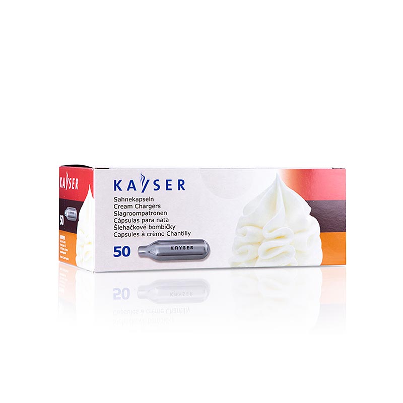 Capsules de crème jetables, pour tous les systèmes courants, Kayser - 50 heures - pack