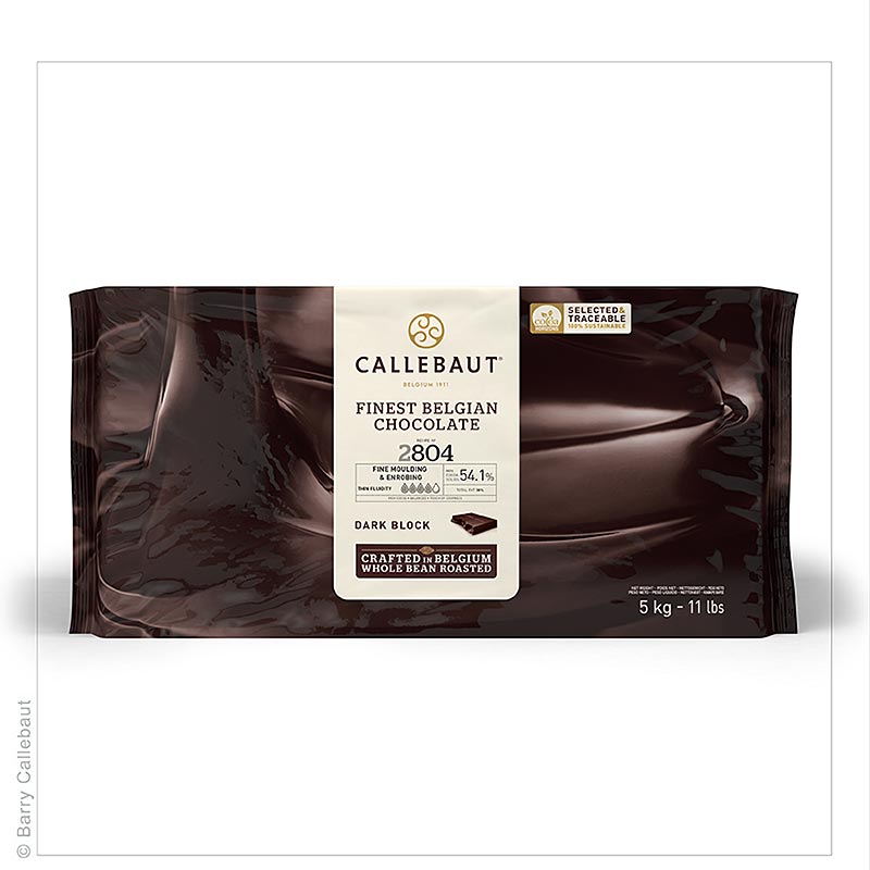 Callebaut Zartbitterschokolade, im Block, dünnfließend, 54% Kakao - 5 kg - Block
