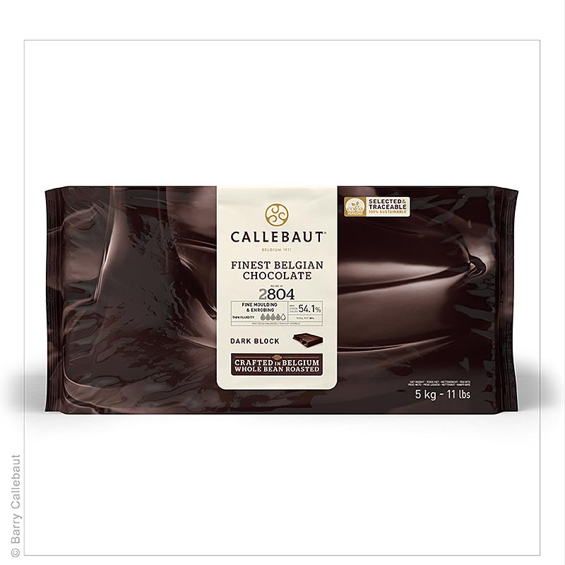 Callebaut Zartbitterschokolade, im Block, dünnfließend, 54% Kakao - 5 kg - Block Callebaut Zartbitterschokolade, im Block, dünnfließend, 54% Kakao - 5 kg - Block