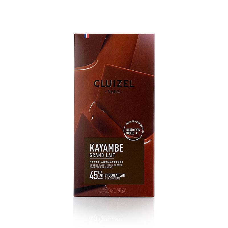 Plantagenschokoladentafel Kayambe 45% Milch, Michel Cluizel (12245) - 70 g - Schachtel