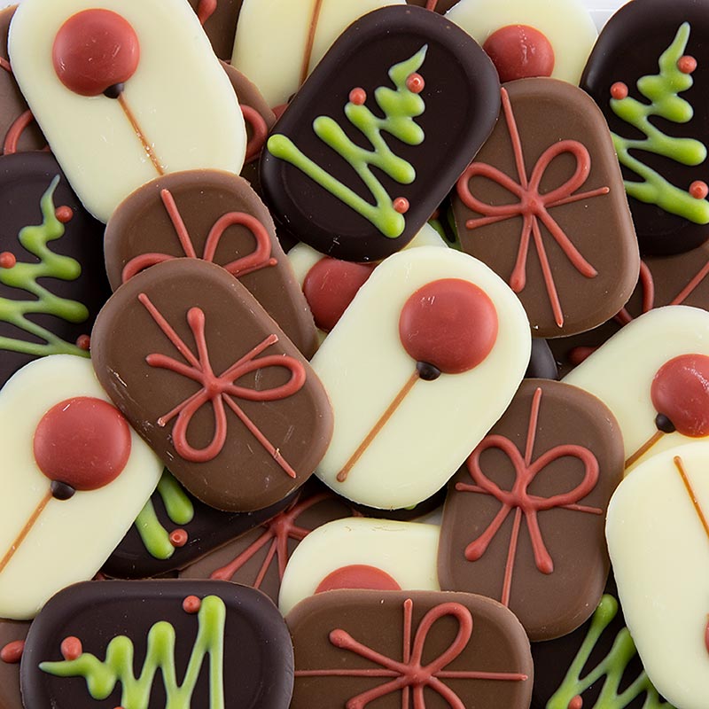 Schokoaufleger Merry Cristmas 3 Designs, Dobla (77794) - 423 g, 189 St - Karton Schokoaufleger Merry Cristmas 3 Designs, Dobla (77794) - 423 g, 189 St - Karton