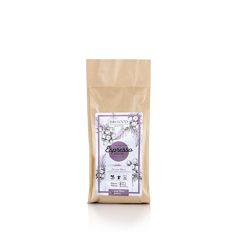 Espresso Deluxe, Arabica Kaffee -Mischung, GEMAHLEN - 500 g - Beutel