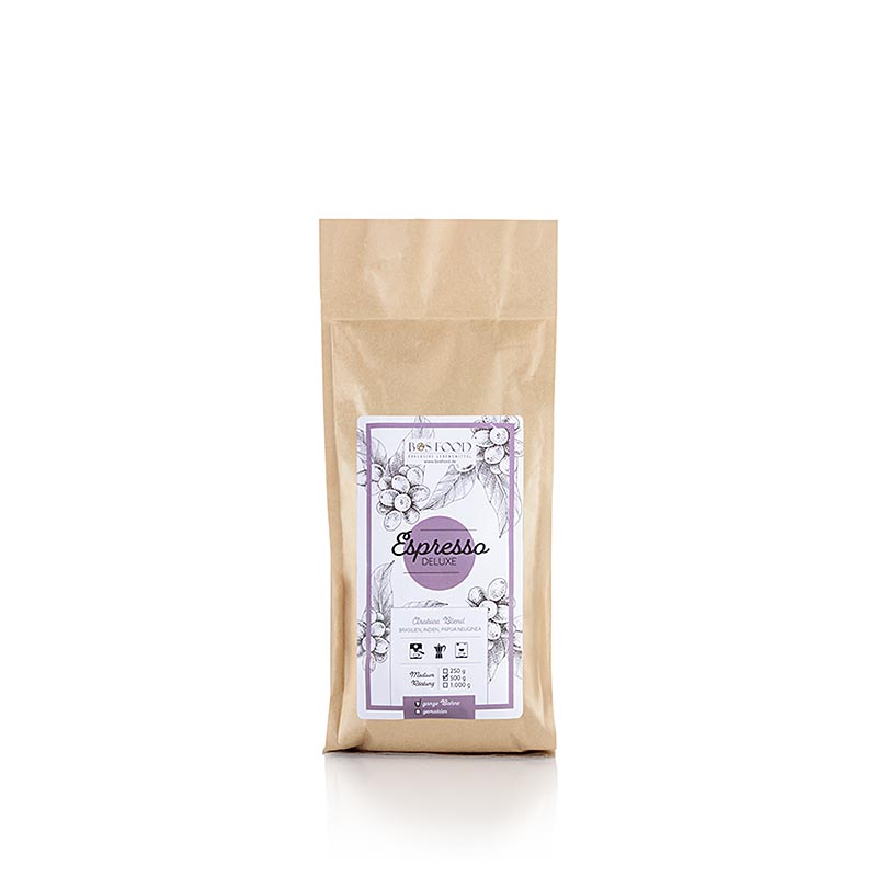 Espresso Deluxe, Arabica-koffiemelange, hele bonen - 500g - tas