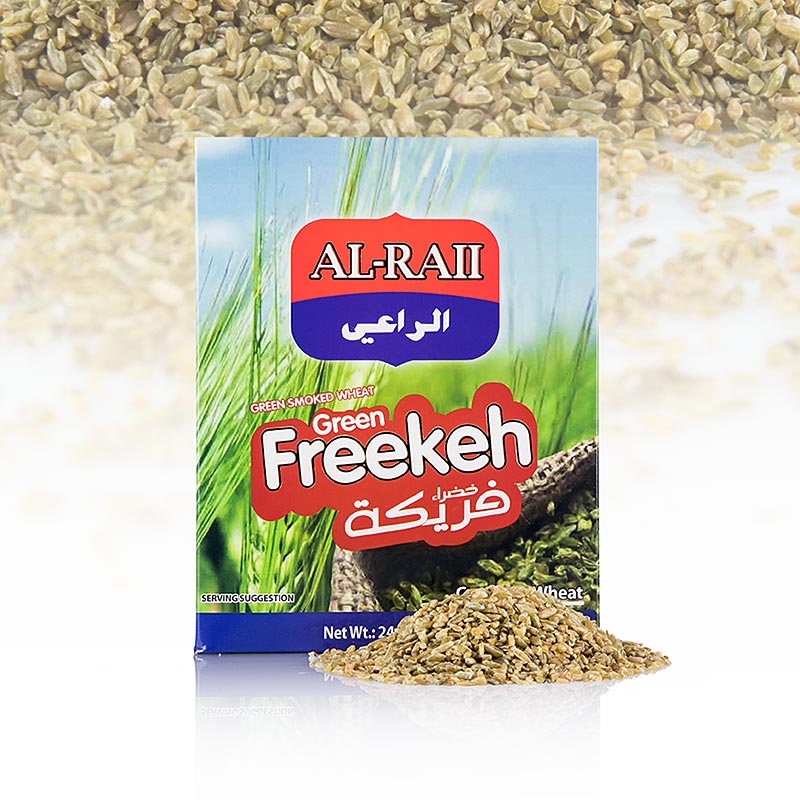 Freekeh (Farik, Frikeh, Firik) - grüner, gerösteter, gerollter Hartweizen - 700 g - Packung