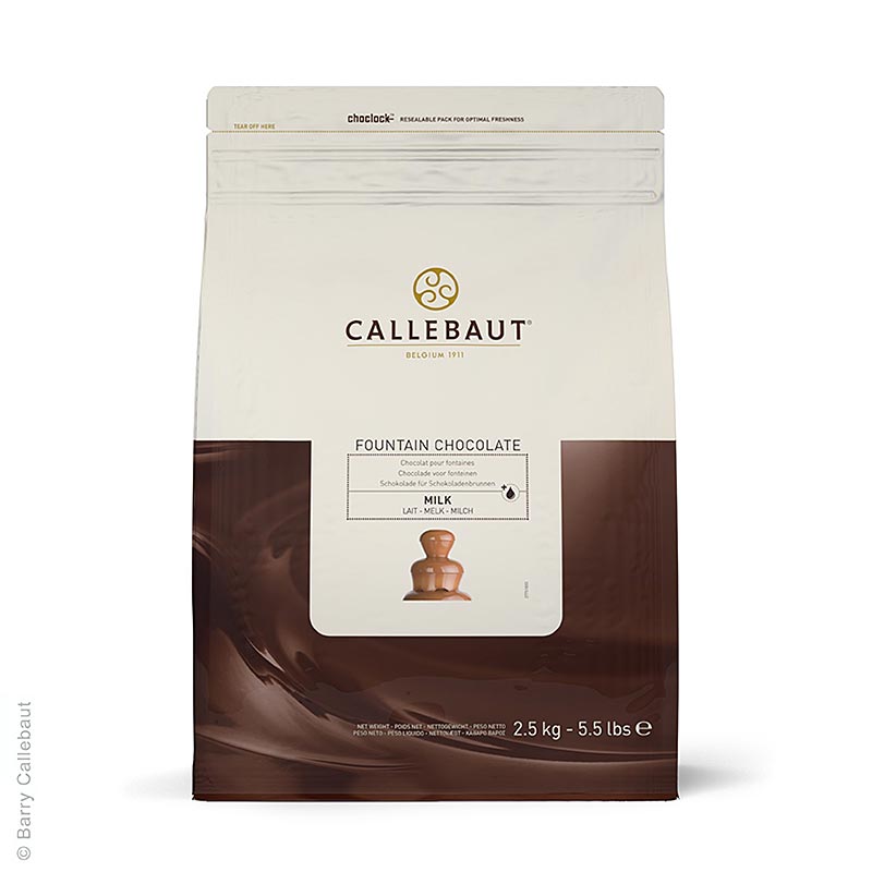 Lait entier Callebaut, pour les fontaines à fondue, comme Callets, 37,8% de cacao - 2,5 kg - sac
