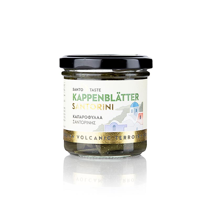 Caper leaves (Thiraika) from Santorini in vinegar, glass - 150g - Glass