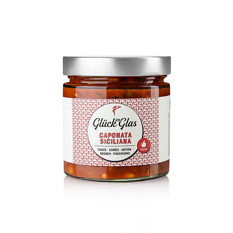 Glück im Glas - Caponata Siciliana, Gemüseragout, vegan - 360 g - Glas Glück im Glas - Caponata Siciliana, Gemüseragout, vegan - 360 g - Glas