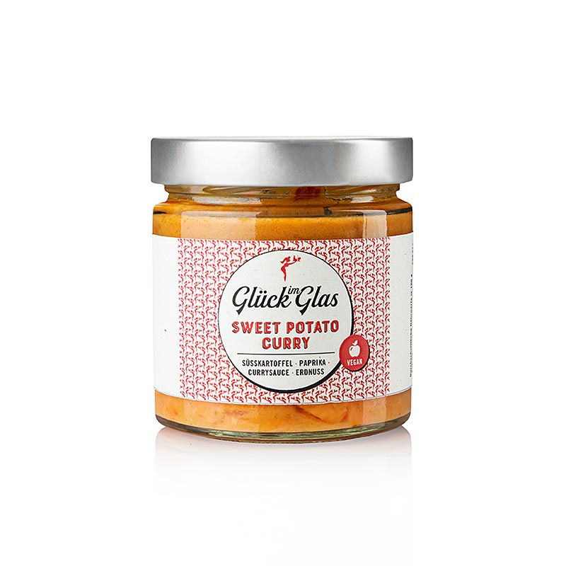 Glück im Glas - Sweet Potato Curry, pikantes Süßartkoffelragout, vegan - 360 g - Glas