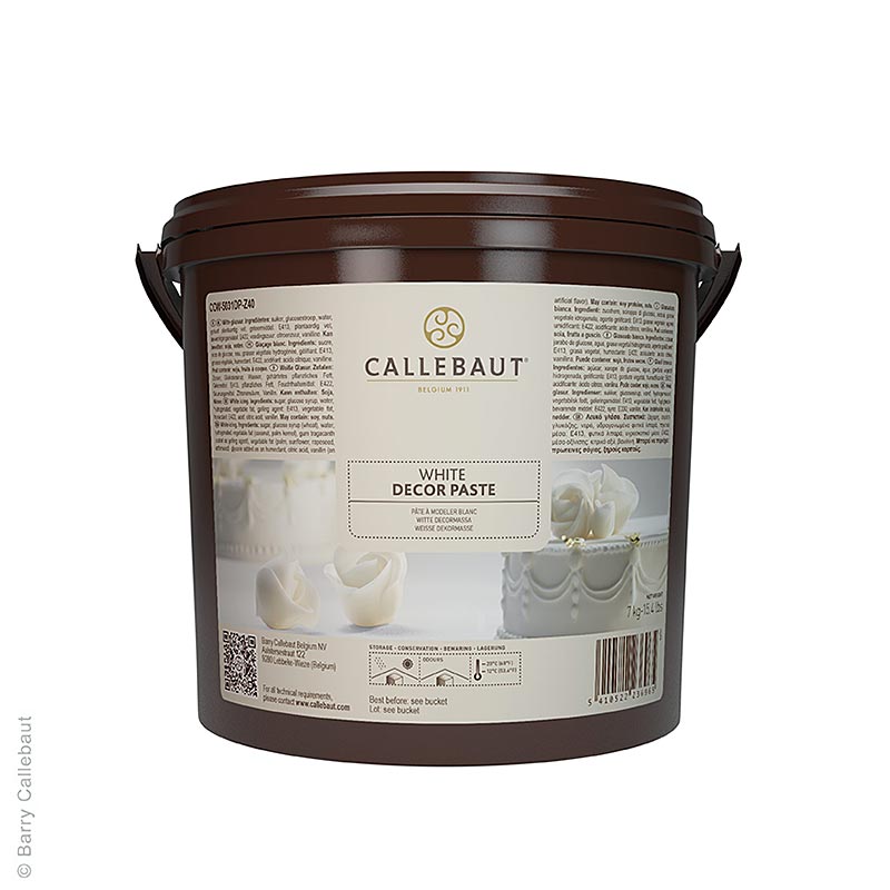 Callebaut Weiße Überzug- und Dekorpaste, süß, mit Vanillegeschmack - 7 kg - Pe-eimer Callebaut Weiße Überzug- und Dekorpaste, süß, mit Vanillegeschmack - 7 kg - Pe-eimer